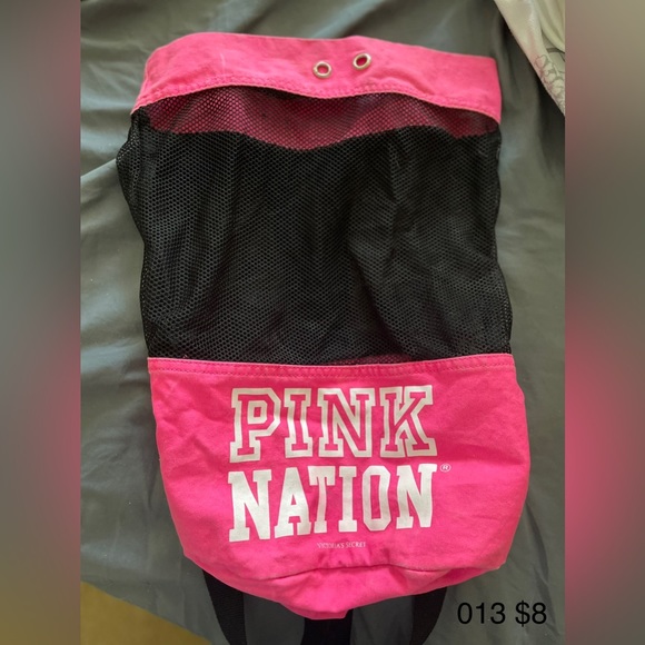 PINK black and pink mesh bag - Picture 1 of 2